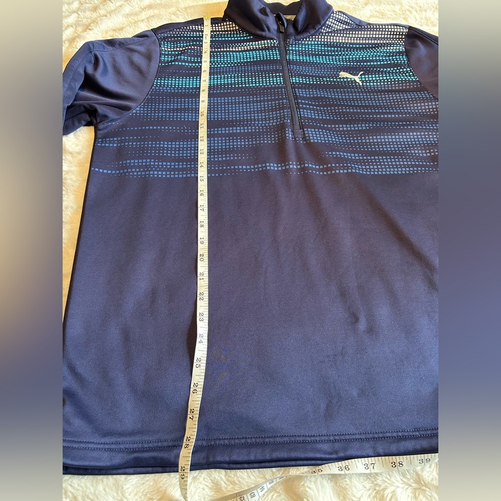 Puma Men’s Navy and Teal Quarter-Zip Pullover from The Jewel Golf Club - Picture 9 of 12